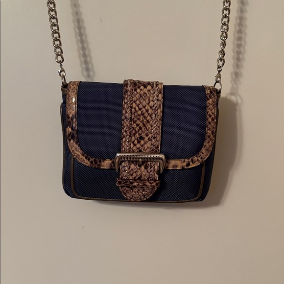Brighton Handbags - Brighton Navy and Brown Crossbody Bag